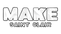 a black background with the words make saint clair on it